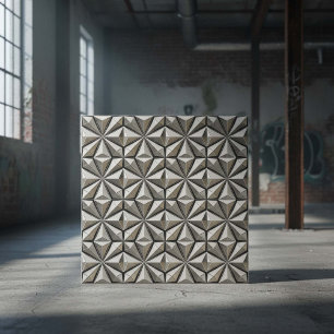 Futuristic Chrome Relief Silver #18 ID1227 Tile