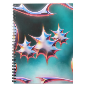 Futuristic Chrome Spikes Notebook Abstract Sci-Fi