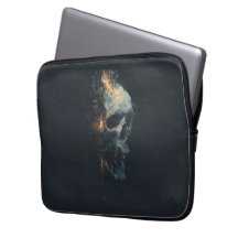 Futuristic Circuit Skull Laptop Sleeve