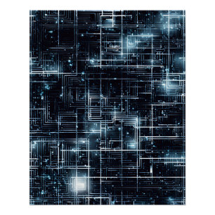 Futuristic Circuitry Nightscape Poster