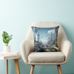 Futuristic City Cushion