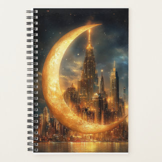 Futuristic City in a Crescent Moon Planner