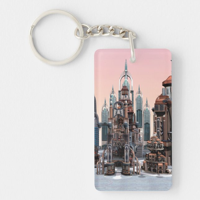Futuristic City Key Ring (Front)