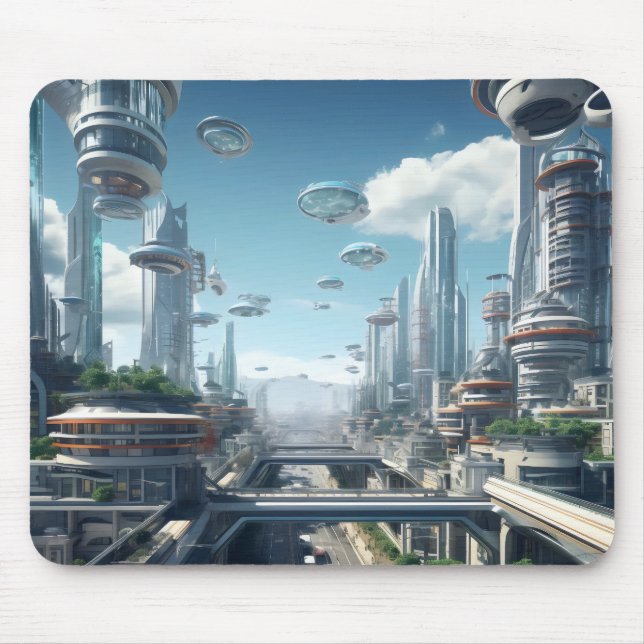 Futuristic City Mouse Mat (Front)