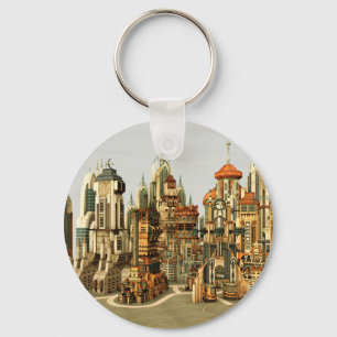 Futuristic City Sci-Fi Key Ring