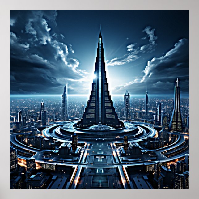 Futuristic Cityscape Architecture  Poster (Front)