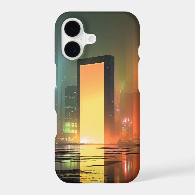 Futuristic Cityscape with Neon Reflections (Back)