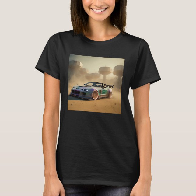 Futuristic Classic Sports Car Race Racing Alien Pl T-Shirt (Front)