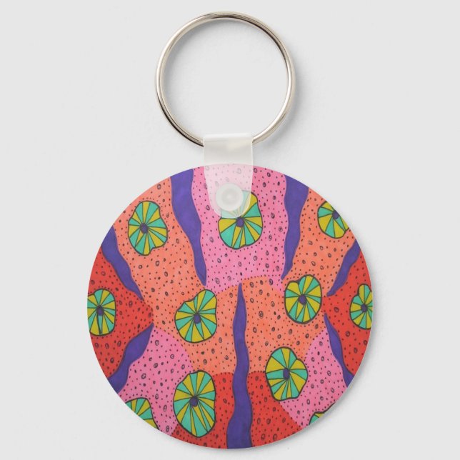 Futuristic Colourful Abstract Key Ring (Front)