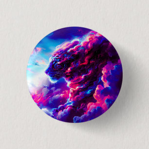 Futuristic Cosmic Neon Leopard  3 Cm Round Badge