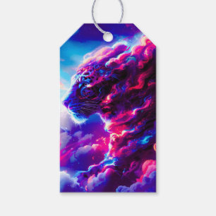 Futuristic Cosmic Neon Leopard Gift Tags