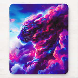 Futuristic Cosmic Neon Leopard Mouse Mat