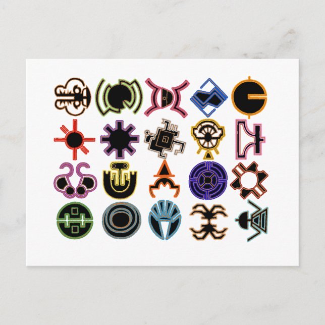 Futuristic Cosmic Runes Postcards (Front)
