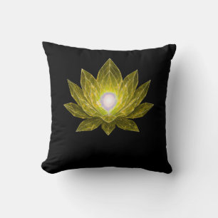 Futuristic Crystal Lotus • Sci-Fi Energy Abstract Cushion