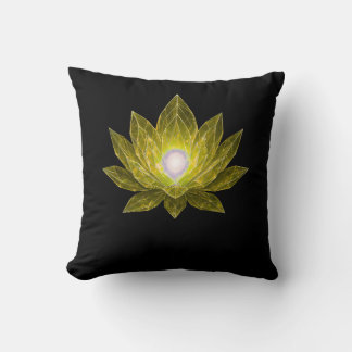 Futuristic Crystal Lotus • Sci-Fi Energy Abstract Cushion