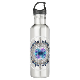 Futuristic Crystal Mandala – Geometric Tech Art 710 Ml Water Bottle