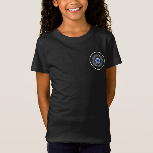 Futuristic Crystal Mandala – Geometric Tech Art T-Shirt (Front)