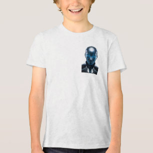 "Futuristic Cyber AI Robot Graphic T-Shirt – Sci-F Tri-Blend Shirt