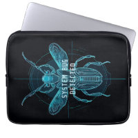 Futuristic Cyber Bug Detected IT Humour Laptop Sle