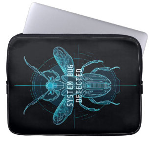 Futuristic Cyber Bug Detected IT Humour Laptop Sle Sleeve