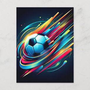 Futuristic Cyber Football Speed Sports Announcement Postcard