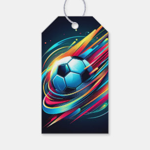 Futuristic Cyber Football Speed Sports Gift Tags