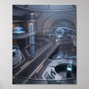 Futuristic Cyber Gaming Command Centre Poster