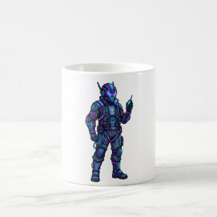Futuristic Cyber Pilot Mecha Graphic Hoodie Coffee Mug