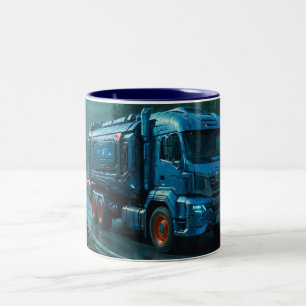 Futuristic Cyber Truck from 2077 Two-Tone Coffee Mug