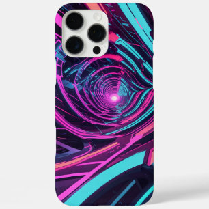 Futuristic Cyberpunk Art with Neon Lights Design iPhone 16 Pro Max Case