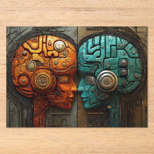Futuristic Cyberpunk Artificial Intelligence Art Acrylic Invitations