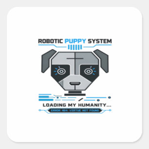 Futuristic Cyborg Robot Eyes Cybernetic Sci-Fi Square Sticker