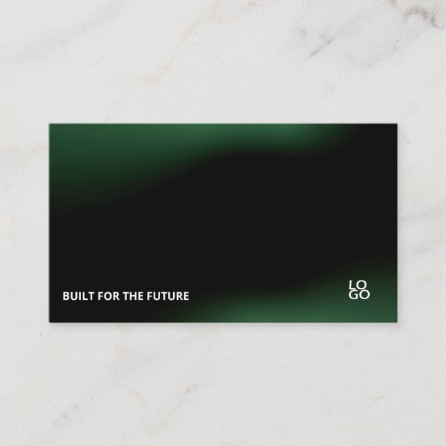 Futuristic Dark Tech Startup Business Card (Front)