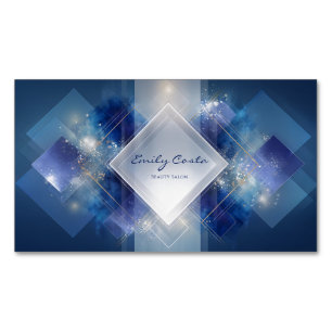 Futuristic Diamond Geometric Cosmic Nebula Magnetic Business Card