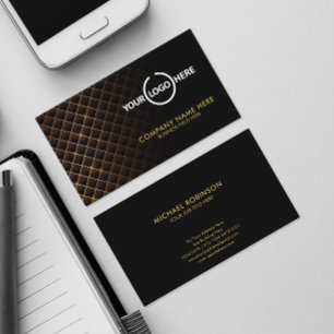 Futuristic Diamond Pattern Personal Logo Business Card