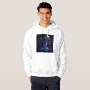 Futuristic Digital Glow Tree Hoodie