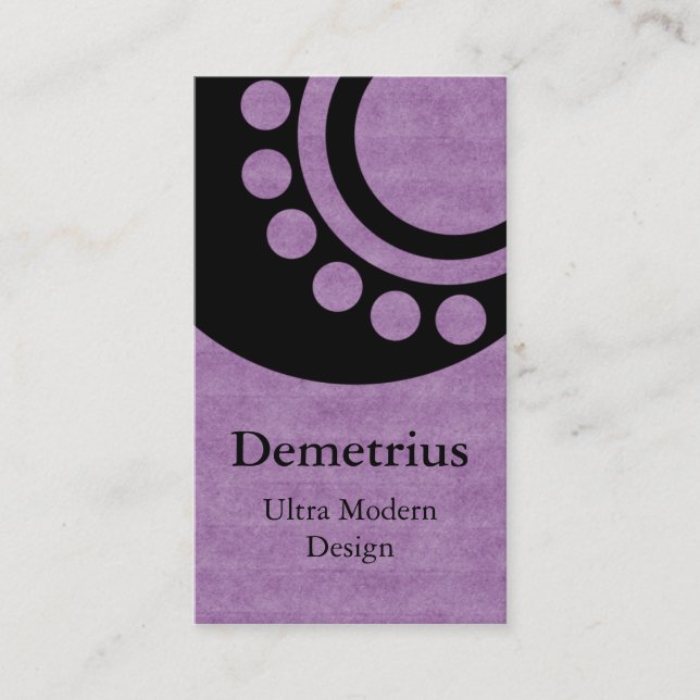 Futuristic Dimensions Business Card, Lavender Business Card (Front)