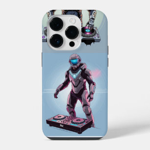 "Futuristic DJ in Exosuit – Amplifying Sound iPhone 14 Pro Case