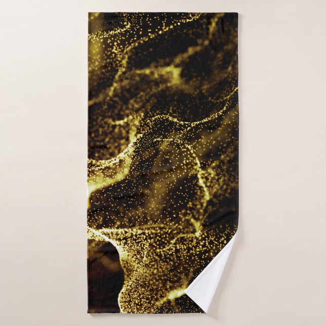 Futuristic dots pattern. Explosion of twisted wave Bath Towel (Bath Towel)