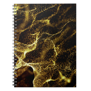 Futuristic dots pattern. Explosion of twisted wave Notebook