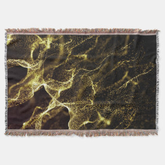 Futuristic Dots Wave: Dynamic Background. Throw Blanket