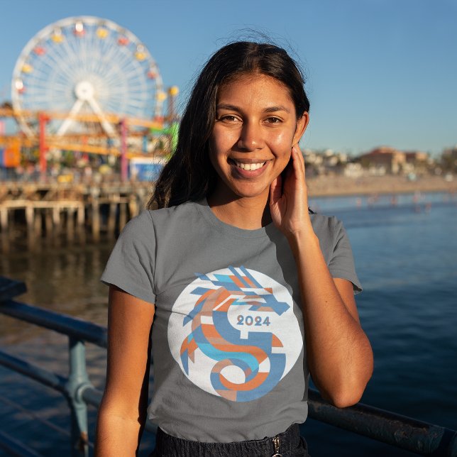 Futuristic Dragon Emblem - 2024 Chinese New Year T-Shirt (Creator Uploaded)