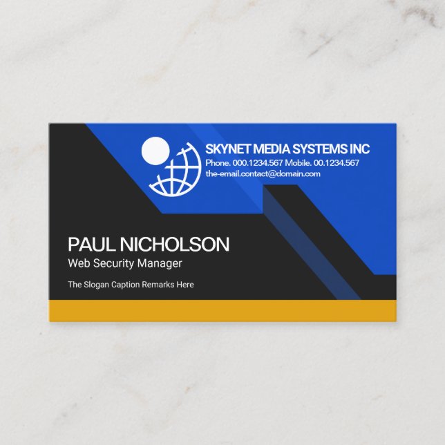 Futuristic Dynamic Colourful Stunning Computer Business Card (Front)