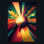 Futuristic Earth and Sun Line Art Retro 1 Poster<br><div class="desc">Futuristic Earth and Sun Line Art Retro</div>