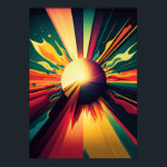 Futuristic Earth and Sun Line Art Retro 1 Poster<br><div class="desc">Futuristic Earth and Sun Line Art Retro</div>