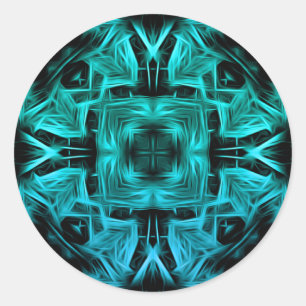 Futuristic Electric Plasma Fractal Design Classic Round Sticker