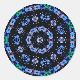 Futuristic Electric Plasma Fractal Design Classic Round Sticker