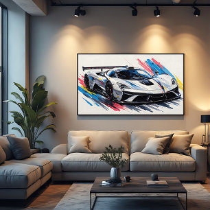 Futuristic Enthusiasts Race Car Canvas Print