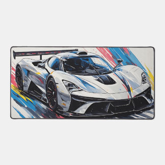 Futuristic Enthusiasts Race Car Desk Mat