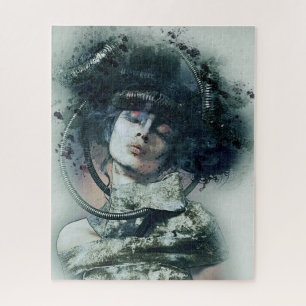 Futuristic Fantasy Art, Gothic Apocalypse Woman  Jigsaw Puzzle